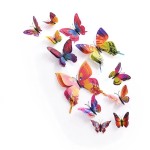 3D double butterflies with magnet, house or event decorations, set of 12 pieces, colorful color, A27
